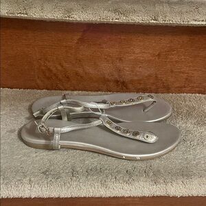 Cole Haan Silver Metallic Sandals Size 9B
